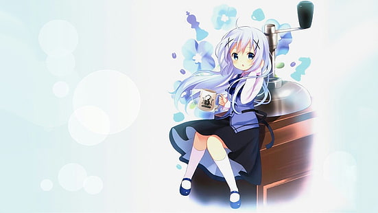 Filles d'Anime, Gochuumon Wa Usagi Desu Ka, Kafuu Chino, Fond d'écran HD HD wallpaper