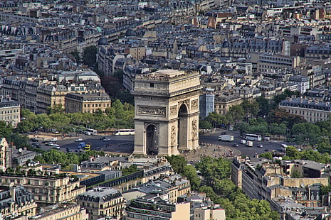 Градове, Париж, Триумфална арка, HD тапет HD wallpaper