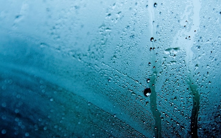 water droplets, rain, water on glass, water drops, HD wallpaper