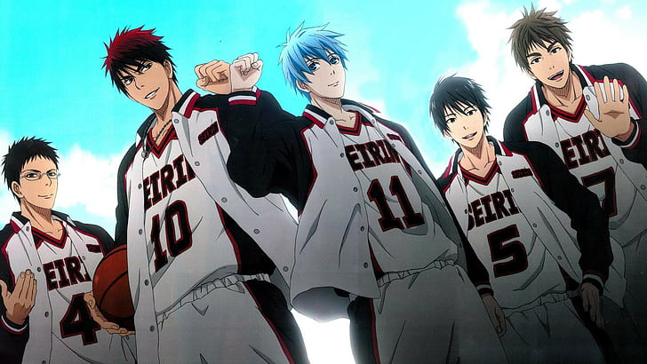 anime, Kuroko no Basket, blue, basketball, anime boys, HD wallpaper
