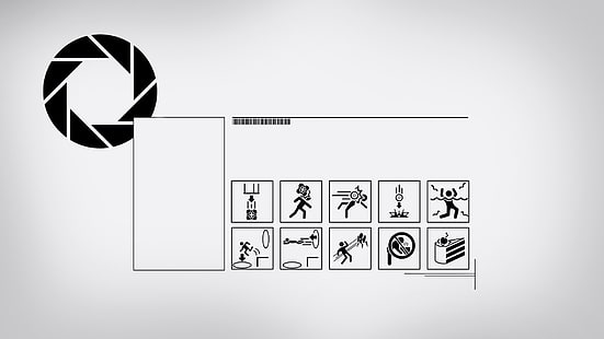 черная иллюстрация, Aperture Laboratories, Portal (игра), HD обои HD wallpaper