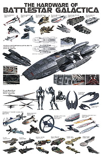 черно-серая тату-машина, Battlestar Galactica, космический корабль, HD обои HD wallpaper