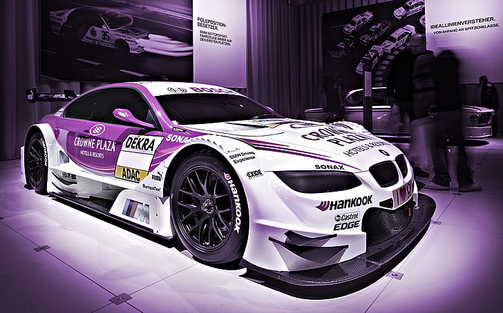 purple, asphalt, sport, BMW, speed, track, ring, car, race, exhibition, spoiler, carbon, the car, beauty, angel eyes, bmw m3, autosport, wing, dtm, m power, hankook, bmw m3 gtr, Andy Priaulx, Andy Priol, rare, HD wallpaper