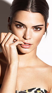 Kendall Jenner, donne, bruna, sfondo semplice, Sfondo HD HD wallpaper