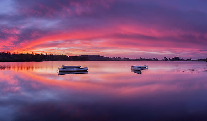 Riflessione dell'alba a Loch Lomond e il lago Trossachs National Park, Sfondo HD