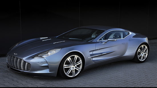 серый спорткар, суперкар, Aston Martin, автомобиль, HD обои HD wallpaper