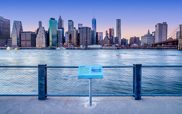 Manhattan Skyline, Taman Jembatan Brooklyn, Manhattan skyline, HD, Wallpaper HD