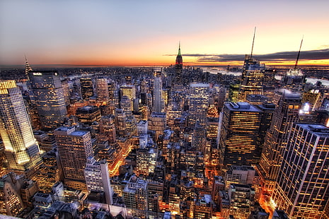 городской пейзаж, Нью-Йорк, США, Эмпайр Стейт Билдинг, HD обои HD wallpaper