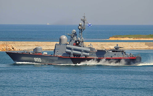ship, boat, Navy, rocket, R-109, 1241, Fleet, The black sea, project, Of the Russian Federation., HD wallpaper HD wallpaper