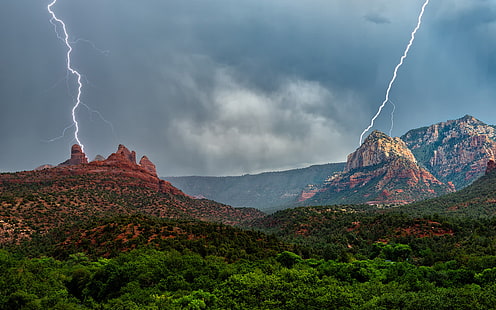 Sedona Schnebly Hill In Arizona Storm Desktop Wallpaper Hd For Laptop Mobile Phones And Tv 3840×2400, HD wallpaper HD wallpaper