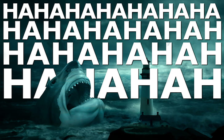 Laughing shark, hahahahahhahhaha display, funny, 2560x1600, shark, HD wallpaper