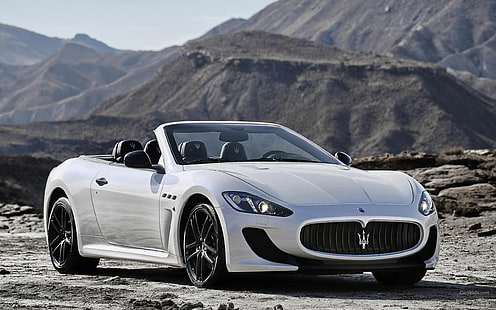 Maserati Granturismo HD, белый кабриолет, автомобили, мазерати, грантуризмо, HD обои HD wallpaper