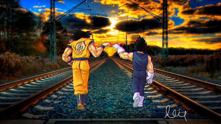 Son Goku und Vegetta Wallpaper, Dragon Ball, Anime, Freundschaft, HD-Hintergrundbild