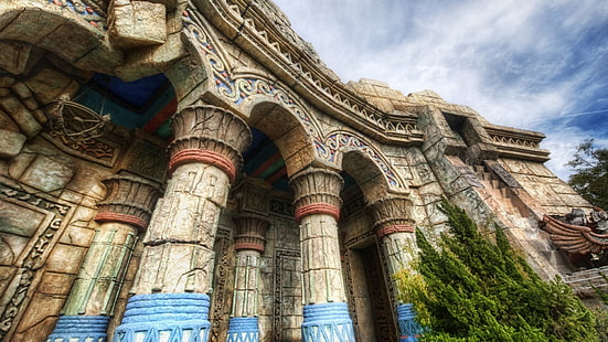 aztekische Ruinen, HDR, Gebäude, Architektur, Ruine, HD-Hintergrundbild HD wallpaper