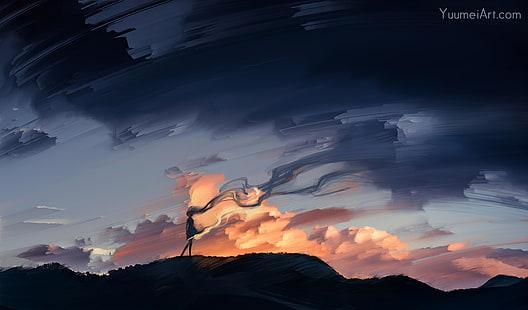 Yuumei ، السماء ، النساء، خلفية HD HD wallpaper