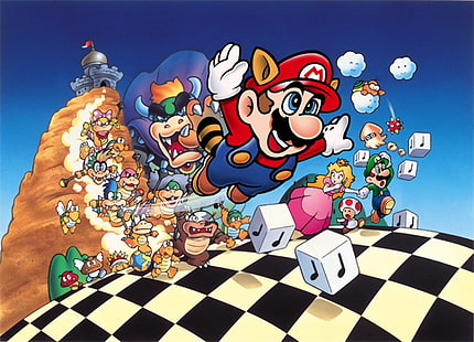 Mario, Süper Mario Bros 3, Goomba, Luigi, Prenses Şeftali, HD masaüstü duvar kağıdı HD wallpaper