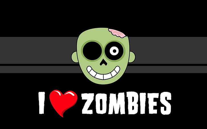 i love zombies illustration and text, zombies, typography, HD wallpaper