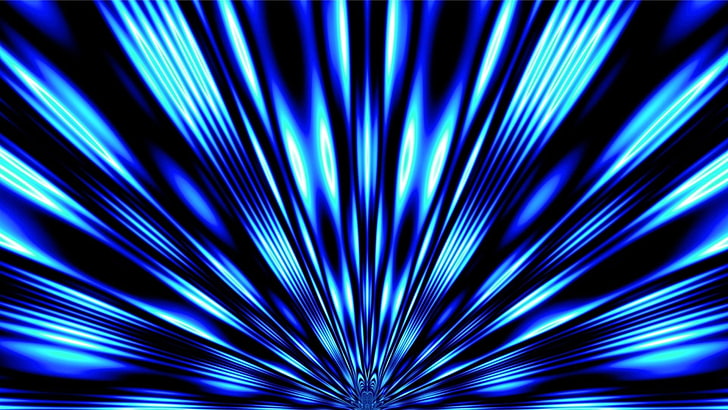 grafis ilusi biru dan hitam, bentuk, cahaya, menarik, bersinar, Wallpaper HD