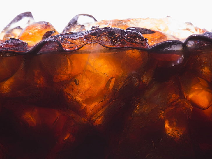 cola, drink, ice, liquid, HD wallpaper