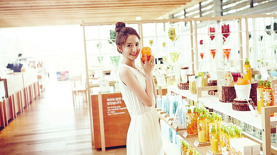 Azjatki, Girl, Smiling, Oranges, Im Yoona, asian, girl, smiling, oranges, im yoona, Tapety HD HD wallpaper