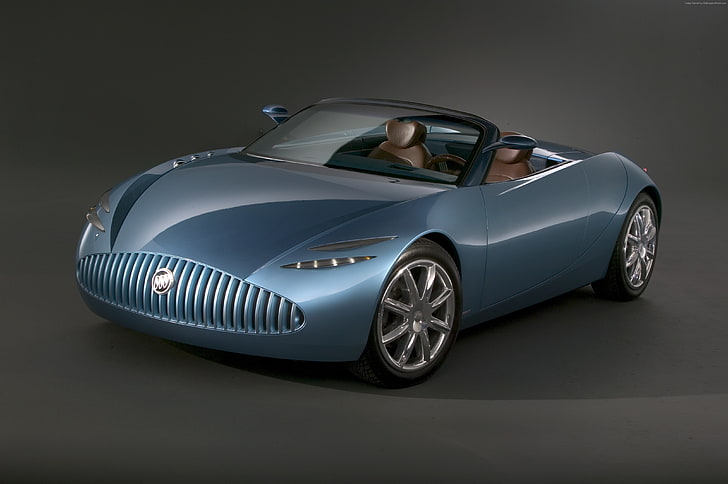 cabriolet, Buick, roadster, classic cars, blue, concept, Buick Bengal, front, HD wallpaper