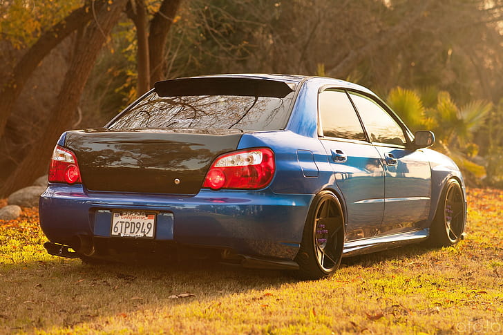 Subaru Impreza WRX STI, subaru impreza, wrx sti, субару, тюнинг, синяя, blue, HD wallpaper