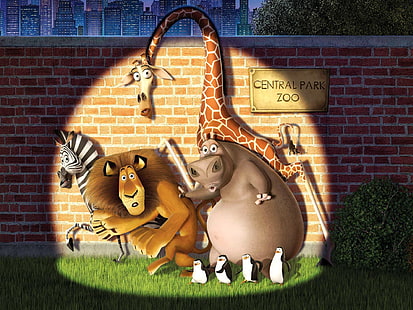 Тапет на Мадагаскар, животни, карикатура, Мадагаскар, HD тапет HD wallpaper