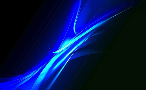 Синий неоновый свет, аэро, черный, синий, свет, неон, HD обои HD wallpaper