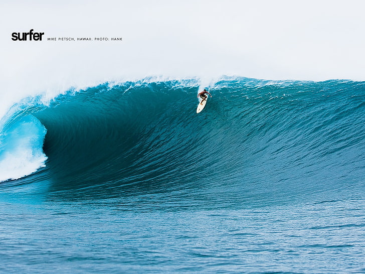 osoba surfująca na falach oceanicznych w ciągu dnia, morze, mężczyźni, fale, surferzy, sport, sport, Tapety HD