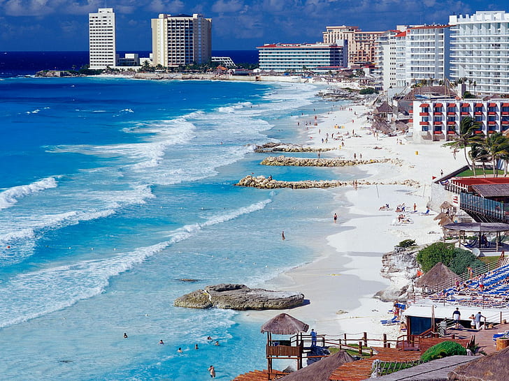 Cancun Shoreline Messico, cancun, litorale, Messico, Sfondo HD