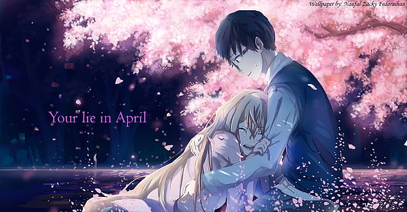 Anime, Sua Mentira em Abril, Kaori Miyazono, Kousei Arima, HD papel de parede HD wallpaper