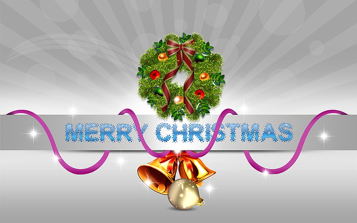 Holiday, Christmas, Bell, Christmas Ornaments, Merry Christmas, Wreath, HD wallpaper