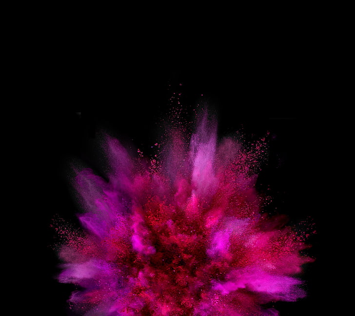 pink powder explosion digital wallpaper, the explosion, paint, LG G Flex 2, HD wallpaper