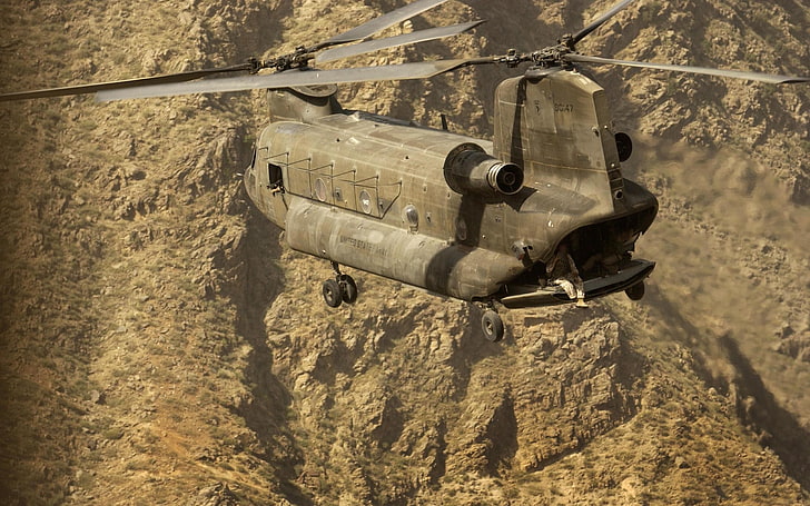 helikopter, tentara, Boeing CH-47 Chinook, pesawat militer, kendaraan, Wallpaper HD