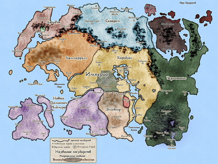 poster peta dunia, Gulungan Elder V: Skyrim, Gulungan Elder, Gulungan Elder IV: Oblivion, Gulungan Elder III: Morrowind, map, Wallpaper HD