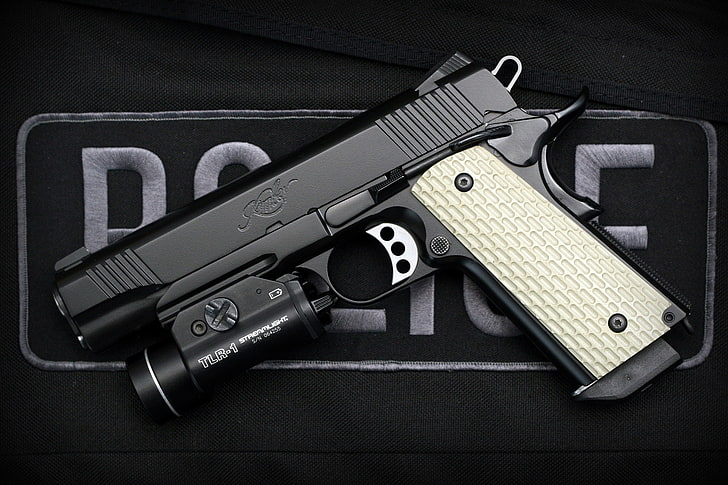 pistola semiautomática en blanco y negro, pistola, semiautomática, Kimber Warrior, Fondo de pantalla HD