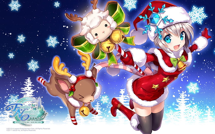 anime, costume de Père Noël, Noël, Finding Neverland Online, Fond d'écran HD