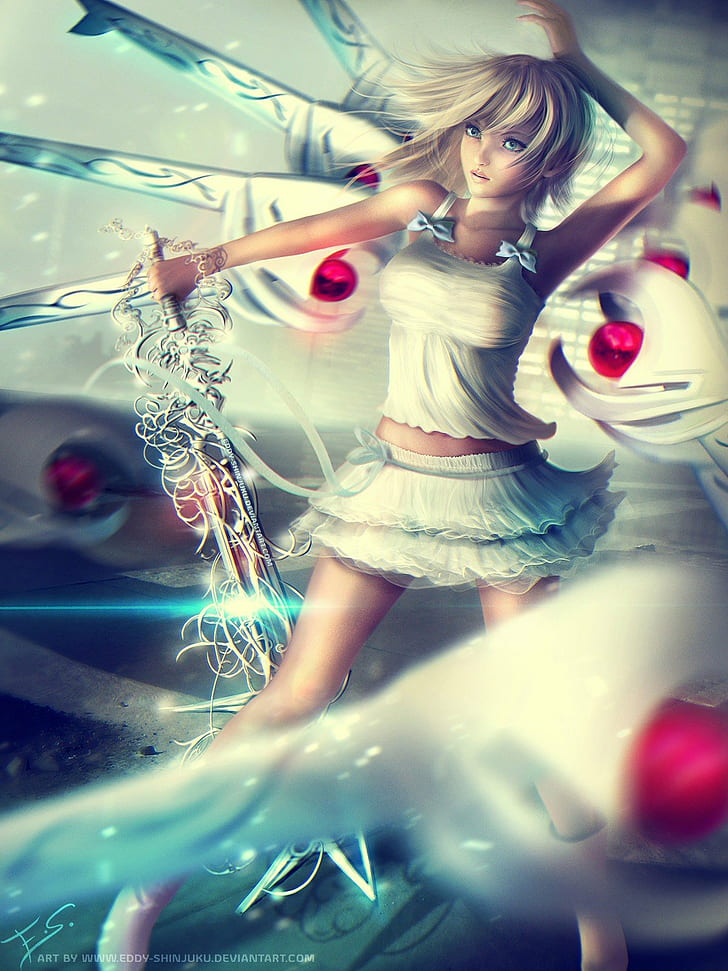 chicas anime anime espada rubia realista ángel namine corazones del reino  corazones del reino, Fondo de pantalla HD | Wallpaperbetter
