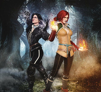 The Witcher, The Witcher 3: Wild Hunt, Triss Merigold, Yennefer of Vengerberg, HD tapet HD wallpaper