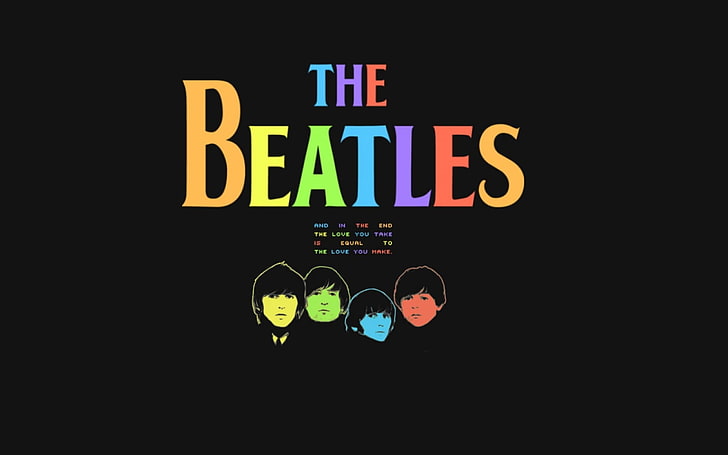 The Beatles Black, дигитален тапет на The Beatles, Музика,, английски, рок група, HD тапет