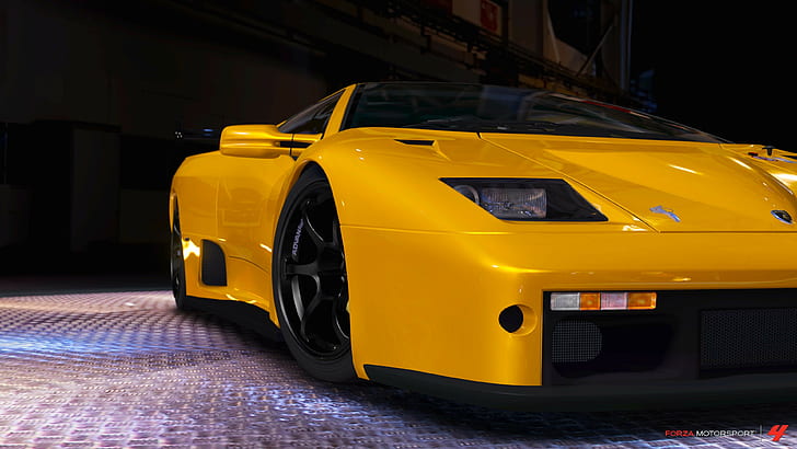 Coche, Lamborghini Diablo, Forza Motorsport 4, Videojuegos, coche, lamborghini Diablo, forza motorsport 4, videojuegos, 3840x2160, Fondo de pantalla HD