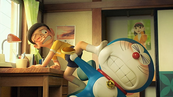 Stand By Me Doraemon Movie HD Widescreen Wallpaper .., Nobita avec illustration Doraemon, Fond d'écran HD HD wallpaper