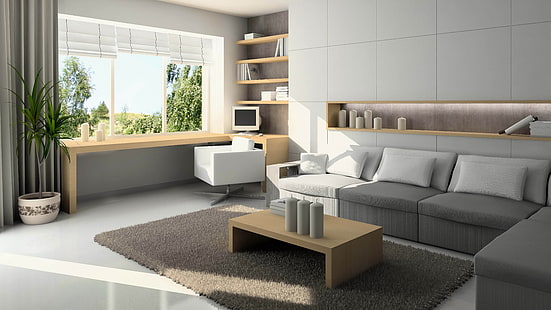oturma odası iç tasarım resmi, HD masaüstü duvar kağıdı HD wallpaper