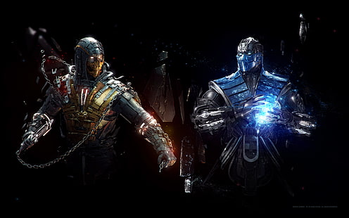 Sub-Zero, Scorpion, Artwork, Mortal Kombat, HD-Hintergrundbild HD wallpaper
