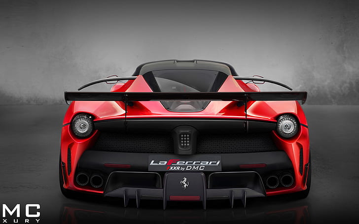 LaFerrari FXXR Rear by DMC, red and black ferrari coupe, HD wallpaper