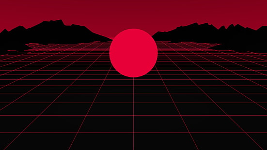 The sun, Red, Music, Neon, Round, Star, Electronic, Synthpop, Darkwave, Synth, Retrowave, Synth-pop, Sinti, Synthwave, Synth pop, Sfondo HD HD wallpaper