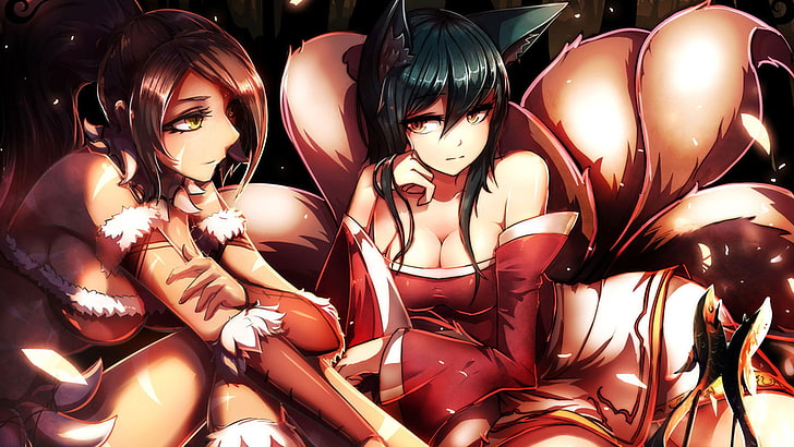 Ahri, League Of Legends, Nidalee, Tapety HD