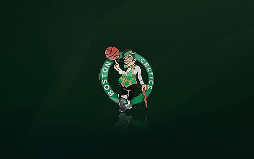ボストンセルティックスのロゴ、グリーン、バスケットボール、背景、ロゴ、ボストン、NBA、ボストンセルティックス、 HDデスクトップの壁紙 HD wallpaper