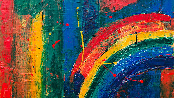 seni, seni modern, lukisan, warna-warni, multicolor, cat, karya seni, tekstur, Wallpaper HD