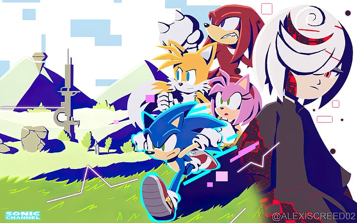 Sonic, Sega, PC gaming, Sonic Frontiers, video game art, Sonic the Hedgehog, sage, Knuckles, Tails (character), Amy Rose, Phantom, tower, HD wallpaper